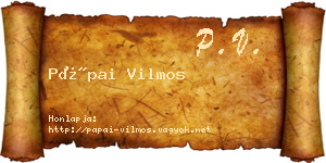 Pápai Vilmos névjegykártya